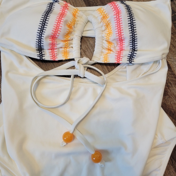Aerie Multi Way Full Coverage One Piece Swimsuit  Sz Large White - Picture 4 of 7